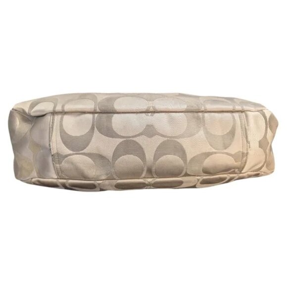 Coach Lexi Signatrue Bronz & Tan Shoulder Bag Purse - Picture 6 of 14